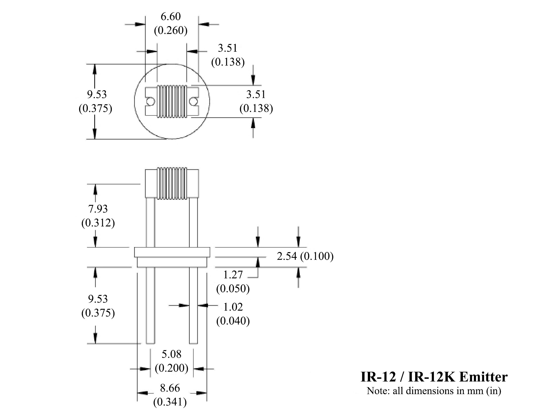 IR-12 / IR-12K Emitter Diagram
